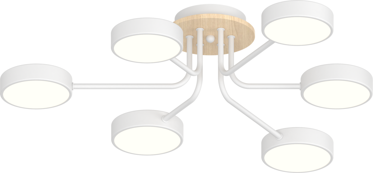 Люстра LED Valeso XI3333-6 72W 3000-6000K Белый/Дерево (3120078558) Люстра LED Valeso XI3333-6 72W 3000-6000K Белый/Дерево (3120078558)