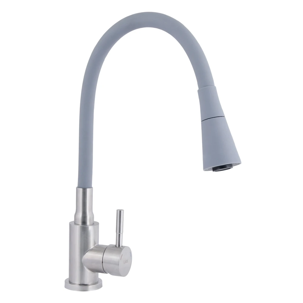 Смеситель для кухни Lidz Aria 015F31 LDARI015F31GNK31871 с гибким изливом k35 GNK Сатин/Серый (SD00037972)