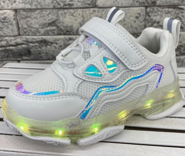 Кроссовки Jong Golf N10158-7 с LED-подсветкой и зарядкой USB р. 28 Белый (100883)