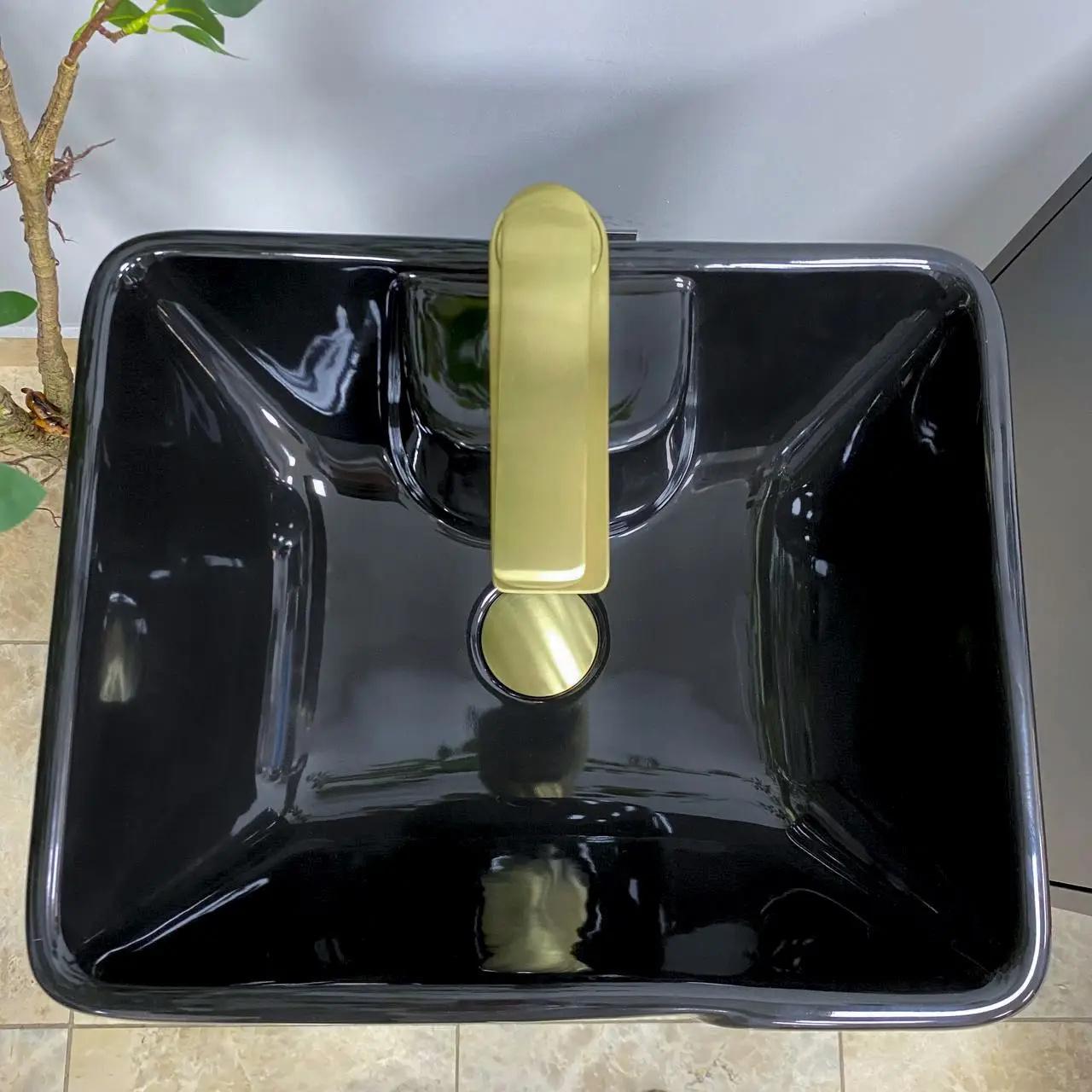 Умивальник підлоговий VBI Verese прямокутний 350x435 мм Чорний глянцевий (RM-VBI-019006) - фото 5