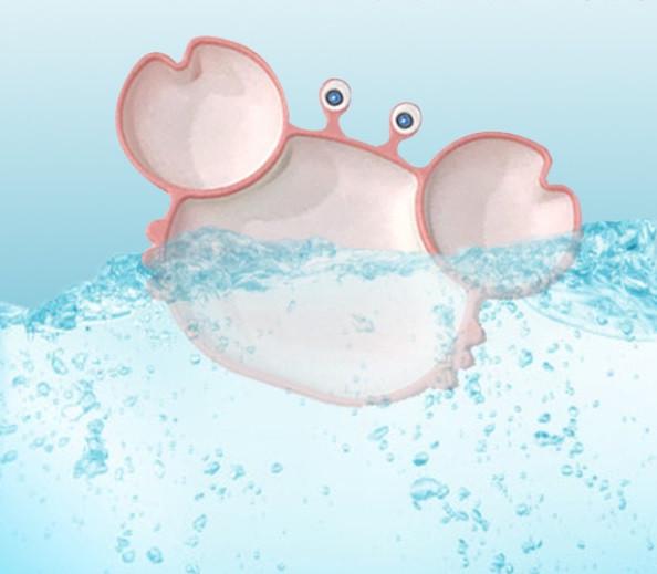 Тарілка дитяча силіконова Краб на присосці 3 секції 15х23 см Рожевий (6880) - фото 3 Тарілка дитяча силіконова Краб на присосці 3 секції 15х23 см Рожевий (6880) - фото 3