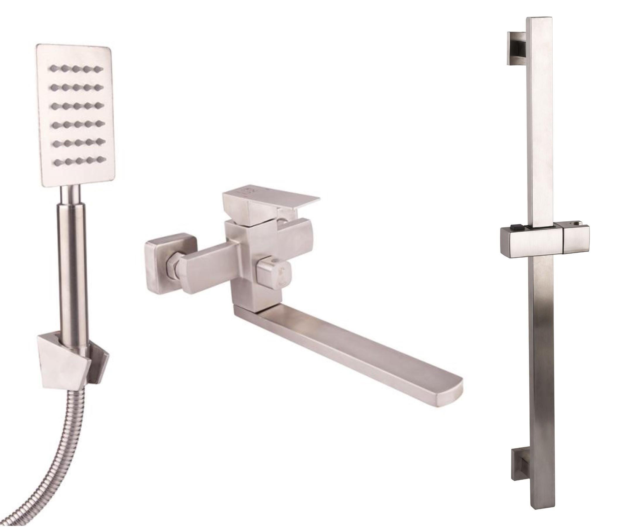 Смеситель для ванны Globus Lux SICILIA SBQ-2081108 нержавеющая сталь