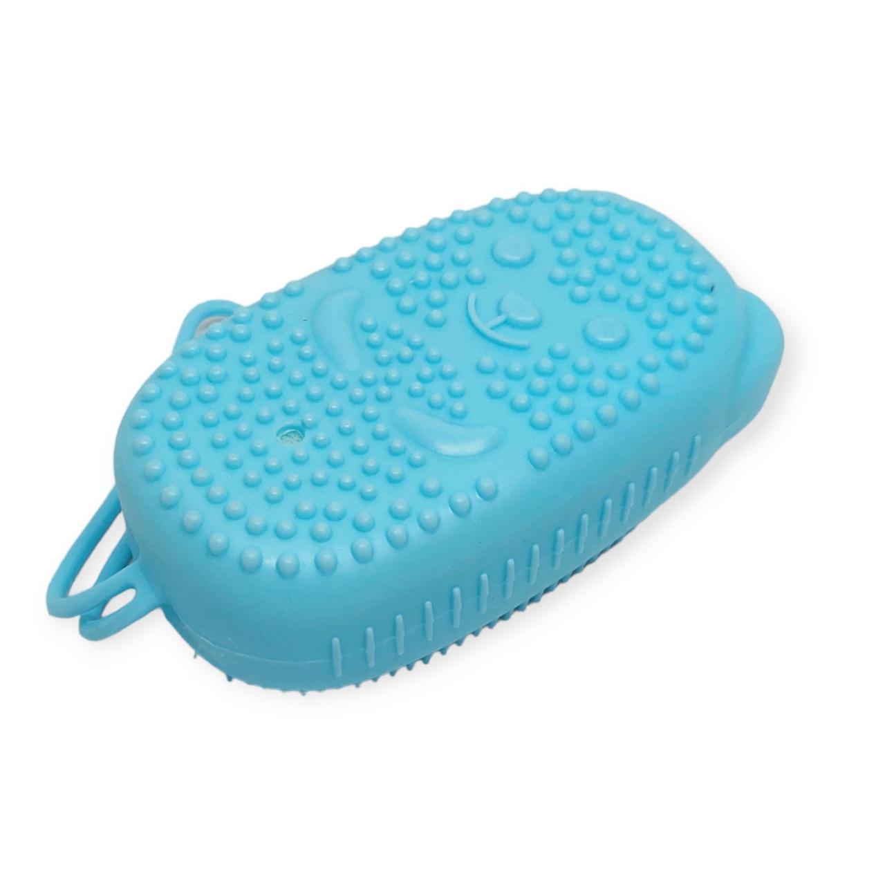 Мочалка-шкребок масажна Bubbles Bath Brush двостороння Блакитний (205018-1-бла)