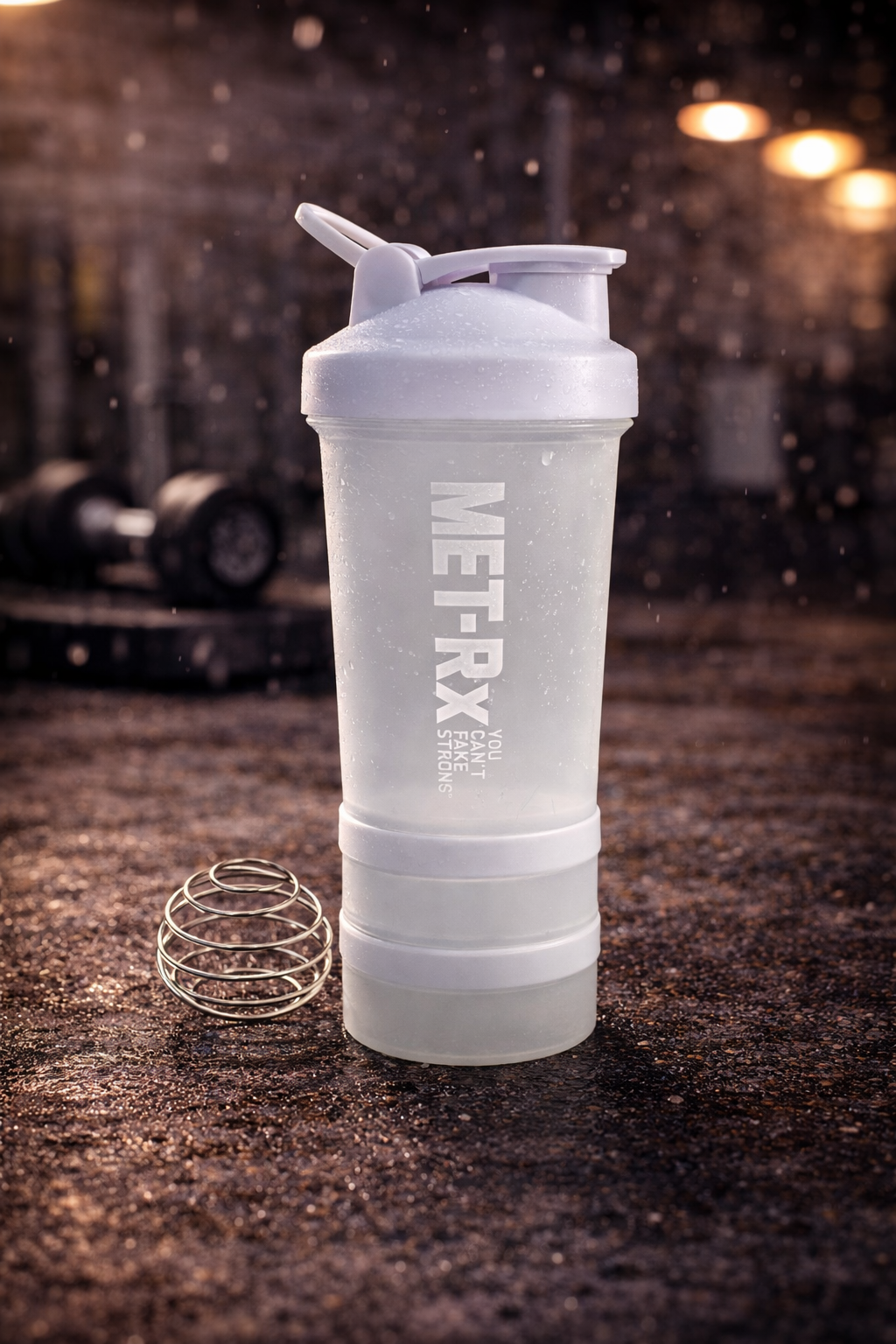 Шейкер спортивний MET-Rx 450 мл на 2 відсіки Білий (27103986)
