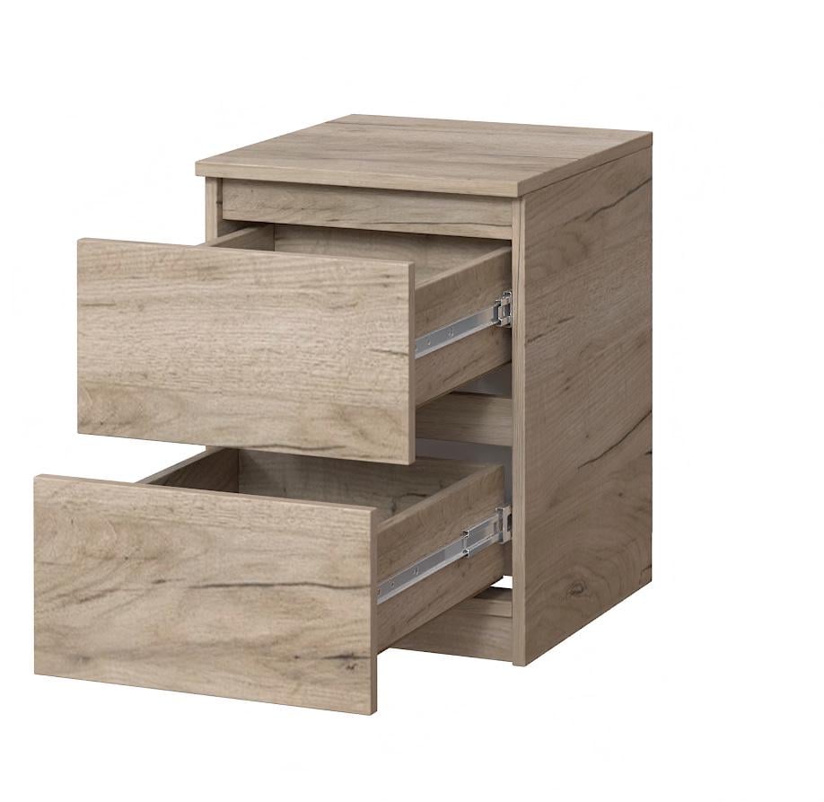 Тумба прикроватная Мастер Форм Брайт 2 ящика 400х376х511 мм Дуб крафт серый - фото 2 Тумба прикроватная Мастер Форм Брайт 2 ящика 400х376х511 мм Дуб крафт серый - фото 2