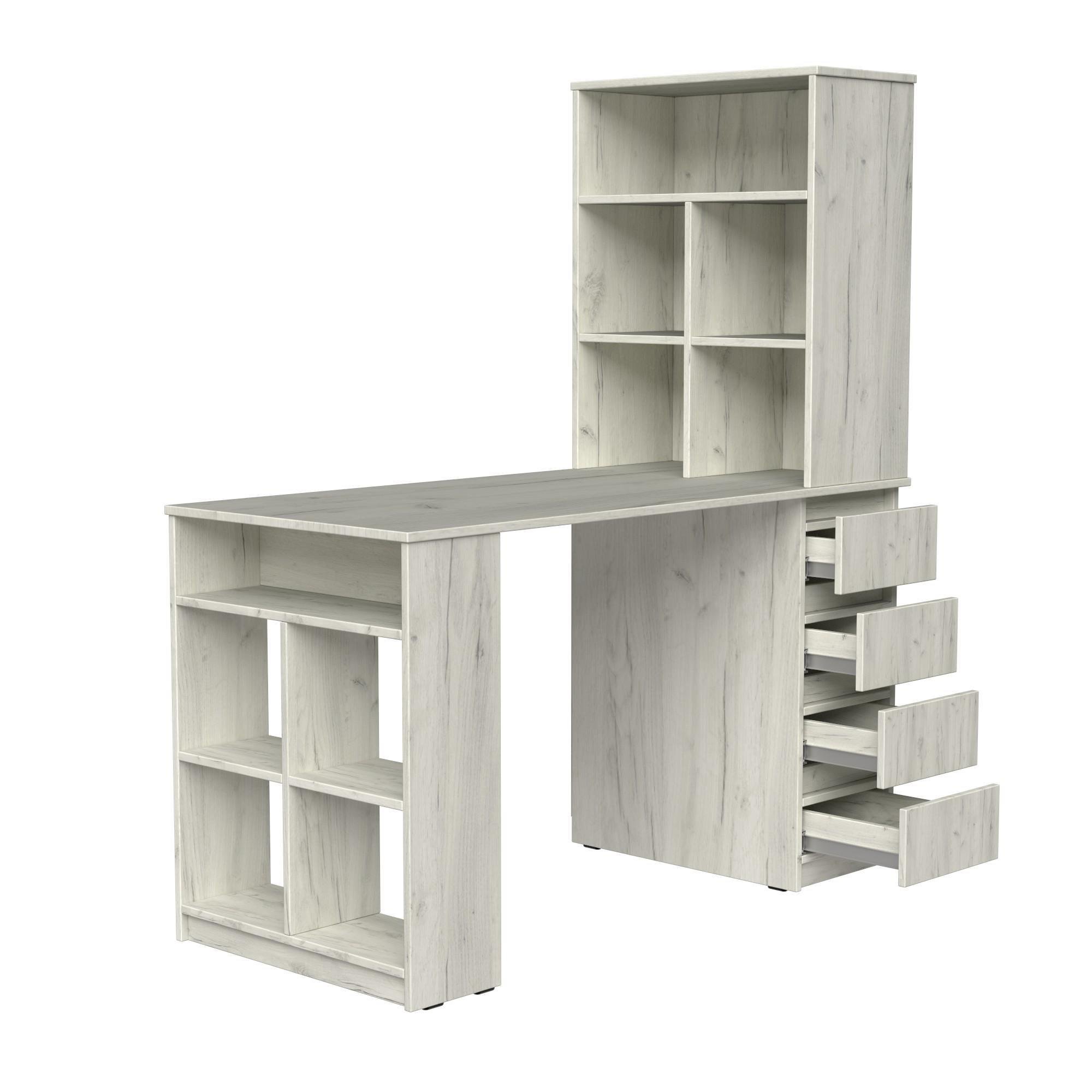 Стол письменный СП10 4Я SENAM 1500х1400х600 мм ДСП Дуб Крафт Белый - фото 4 Стол письменный СП10 4Я SENAM 1500х1400х600 мм ДСП Дуб Крафт Белый - фото 4