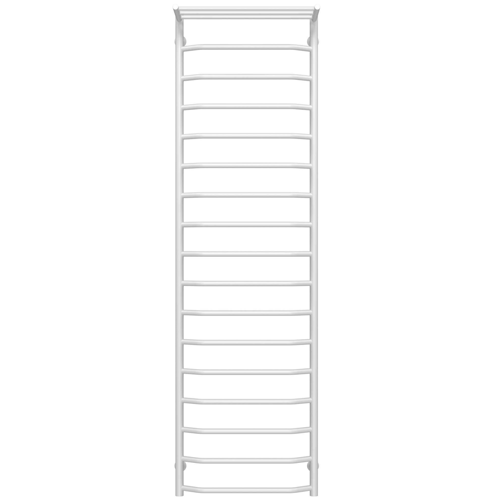 Полотенцесушитель водяной с полкой Deffi Трапеция П17 нижнее подключение нержавеющая сталь 500х1800 мм Белый (C.TP.180.50.17.W.A)