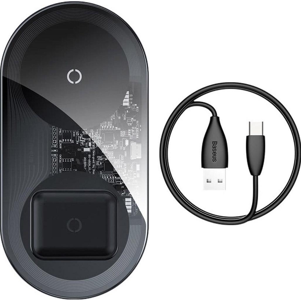 Зарядний пристрій бездротовий Baseus Simple Wireless Charger 18W Transparent (WXJK-A01)