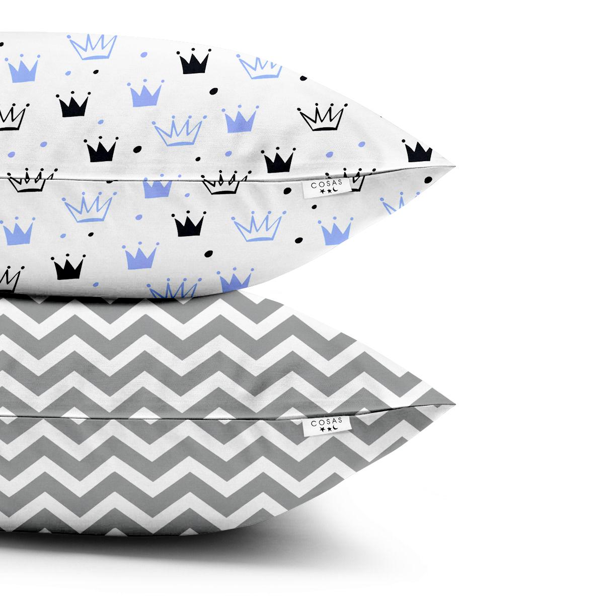 Набор наволочек Cosas Crown Blue/Zigzag Grey 50х70 см 2 шт. Blue/Zigzag grey (4822052023549)