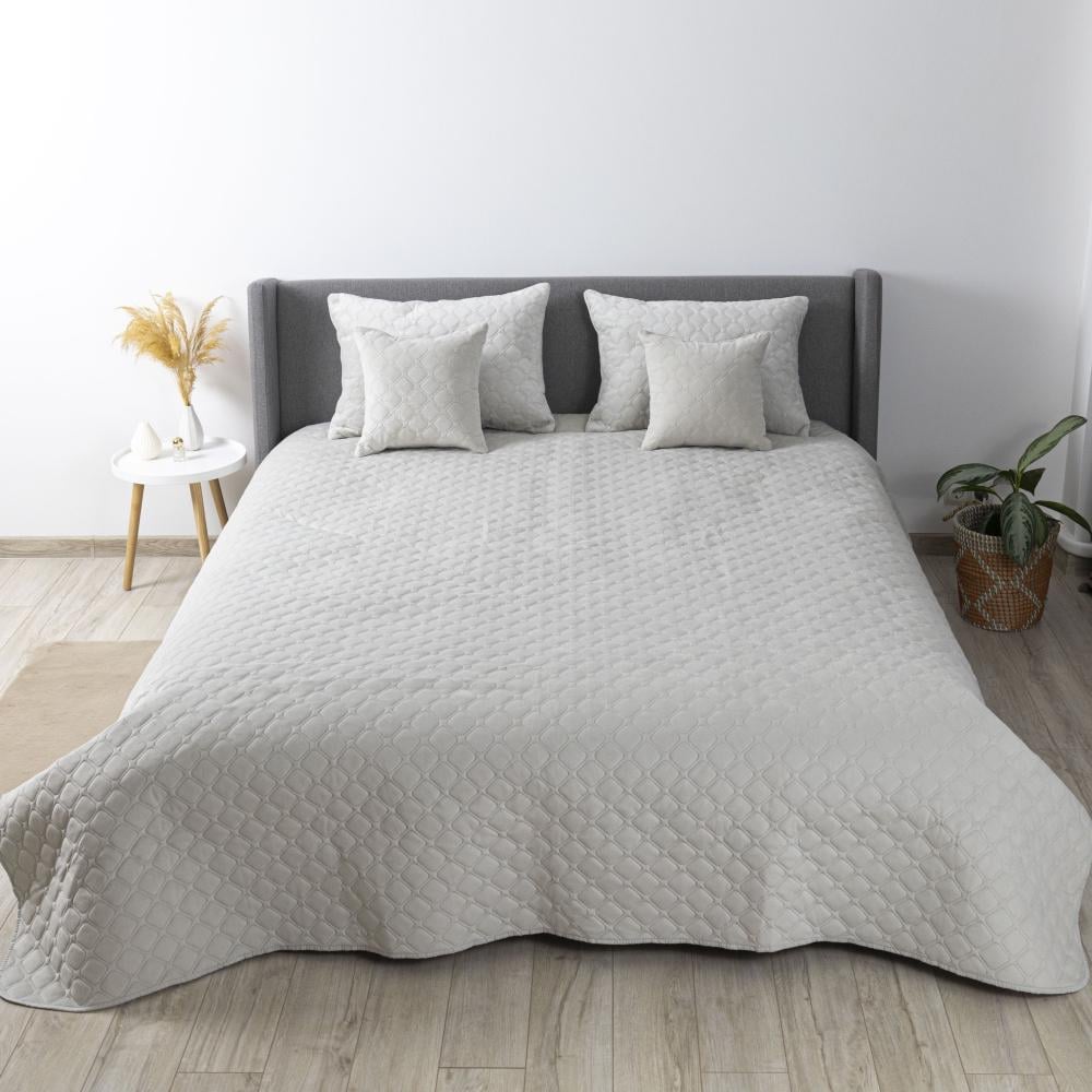 Покрывало ТЕП Velour ромб круглый 220x240 см Светло-серый (17394) Покрывало ТЕП Velour ромб круглый 220x240 см Светло-серый (17394)