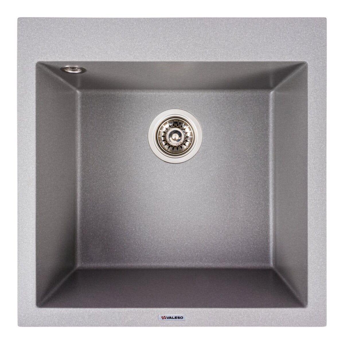Мийка гранітна Valeso Galax 500х500 врізна квадратна Сірий матовий (PLTM-SP000049366)