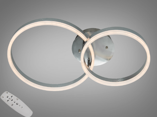 Люстра потолочная LED кольца 50W пульт Хром (2539NEW HR dimmer)