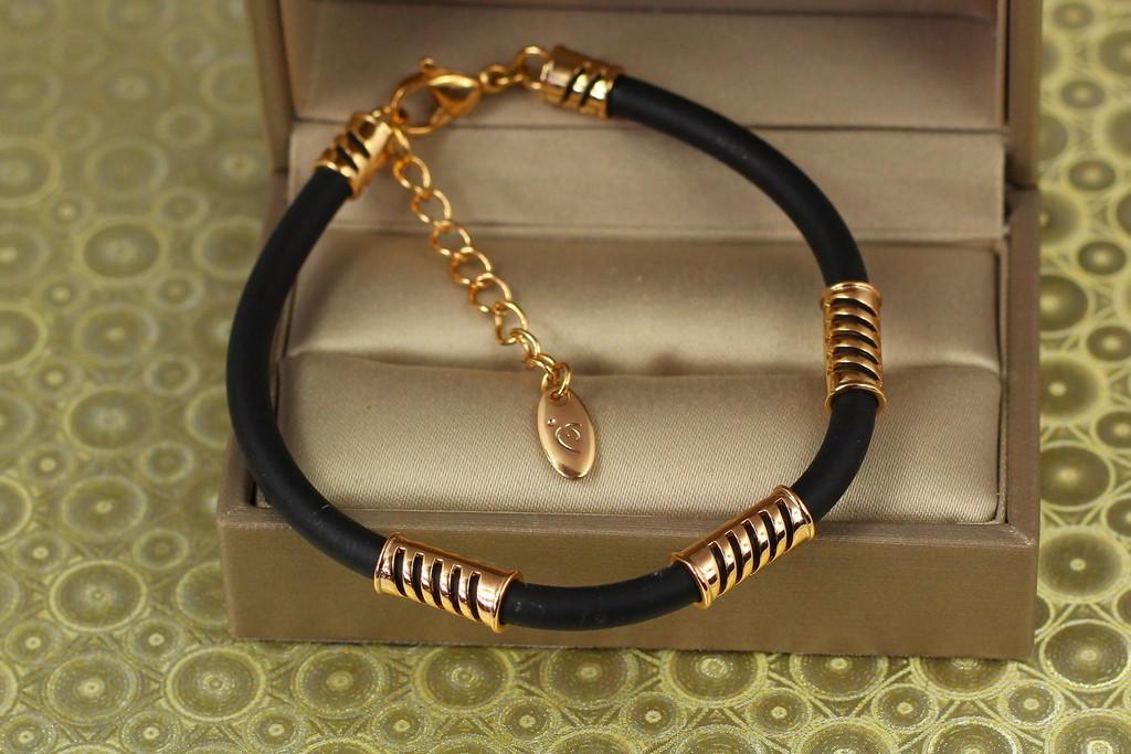 Браслет Xuping Jewelry каучук со вставками 18 см удлинитель цепь 4 см х 4 мм Золотистый (2311997629)