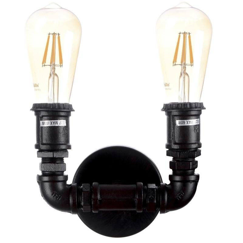 Бра настінне накладне труби лофт Brille BL-329W/2 E27 BK 26-323