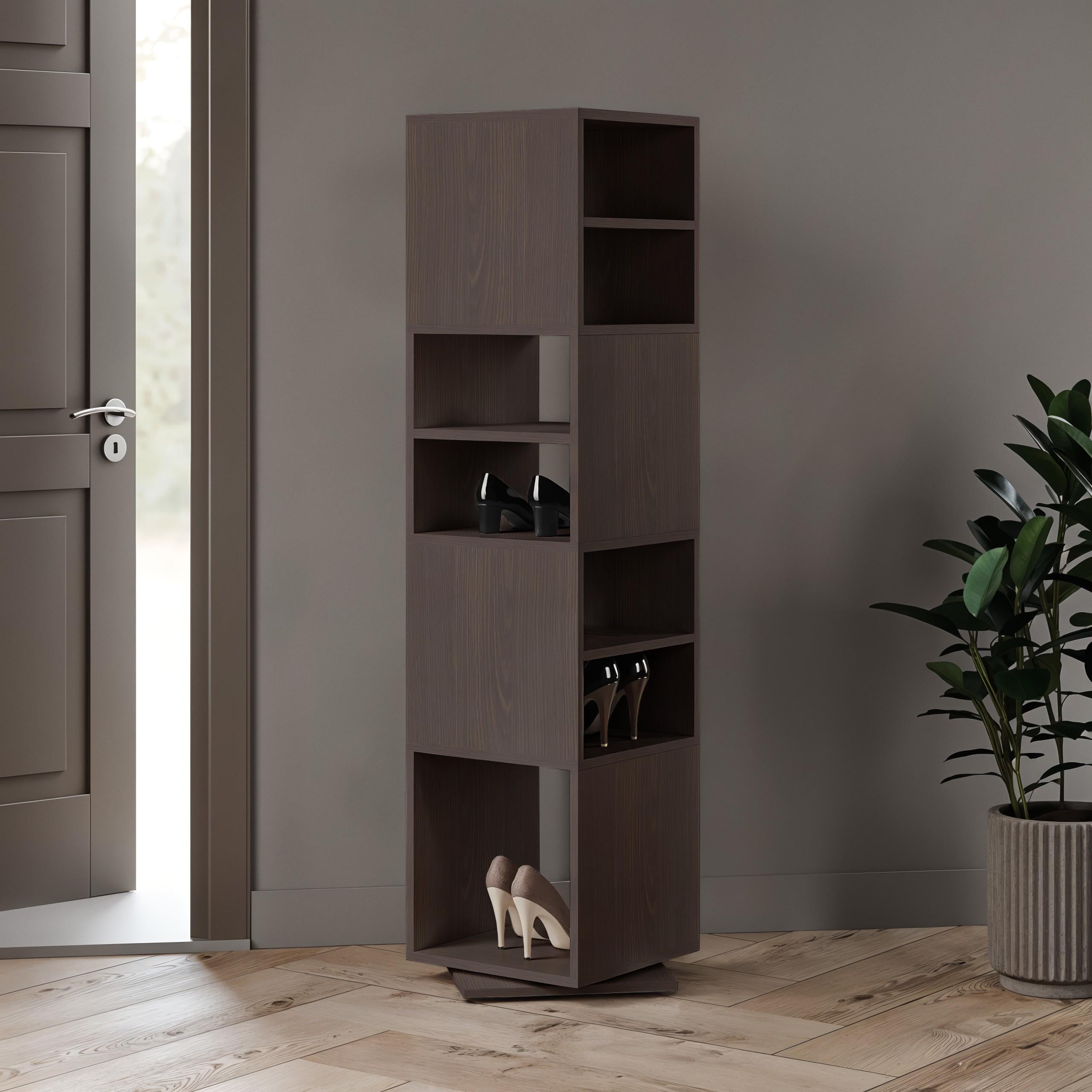 Стеллаж поворотный на 7 ячеек P-22 352x352x1441 мм Венге Магия