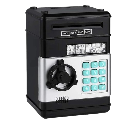 Сейф-копилка интерактивная с кодовым замком и купюроприемником Черный