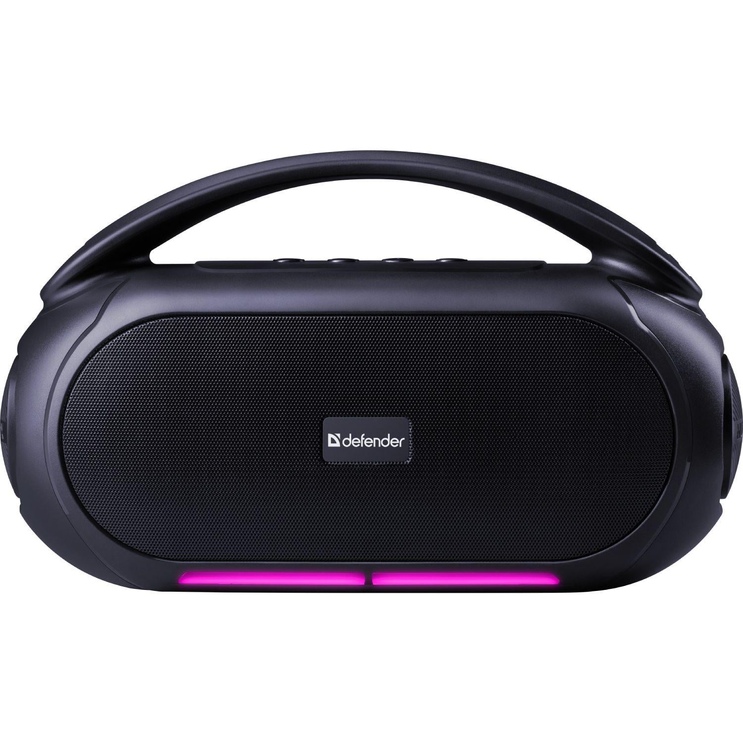Портативная Bluetooth-колонка Defender Beatbox 12 12 Вт RGB с FM-радио и микрофонным входом Черный (65812)