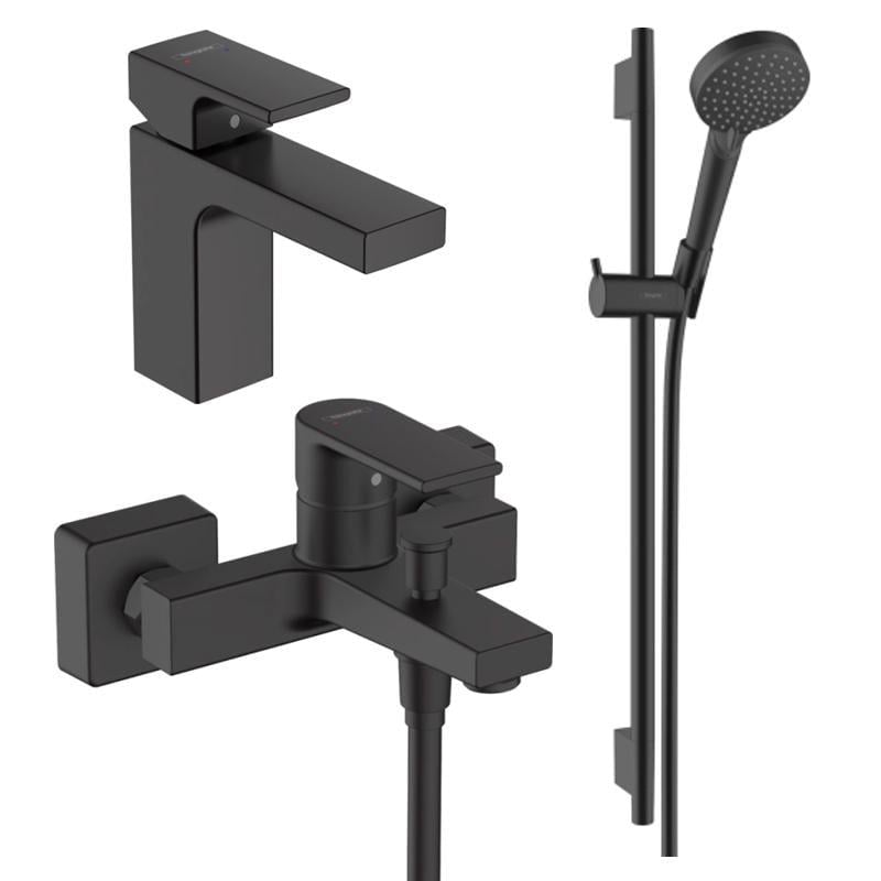 Набор смесителей для ванны Hansgrohe EcoSmart Vernis Shape MB 100 71561670/71450670/26423670 Черный матовый (20230003)