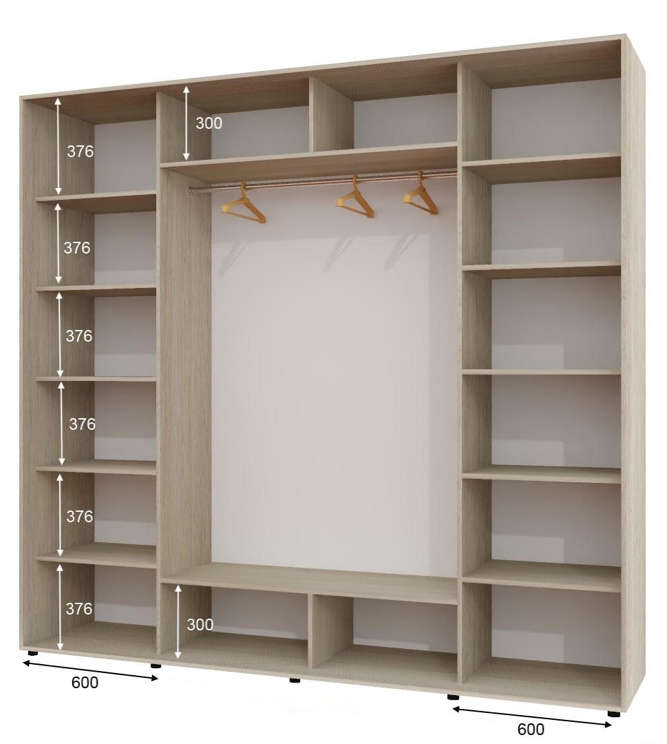 Корпус шафи-купе Алекса ШК-05 250х60х240 см Дуб шамоні світлий - фото 2
