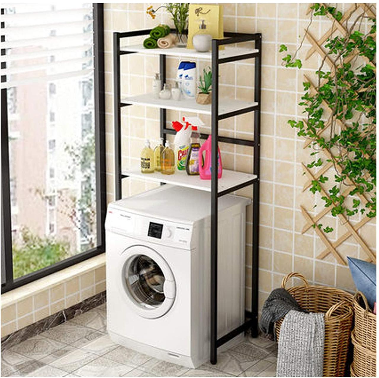 Стеллаж над стиральной машиной из дерева Бенешо Венге/Зефир (ССМ-00221220)