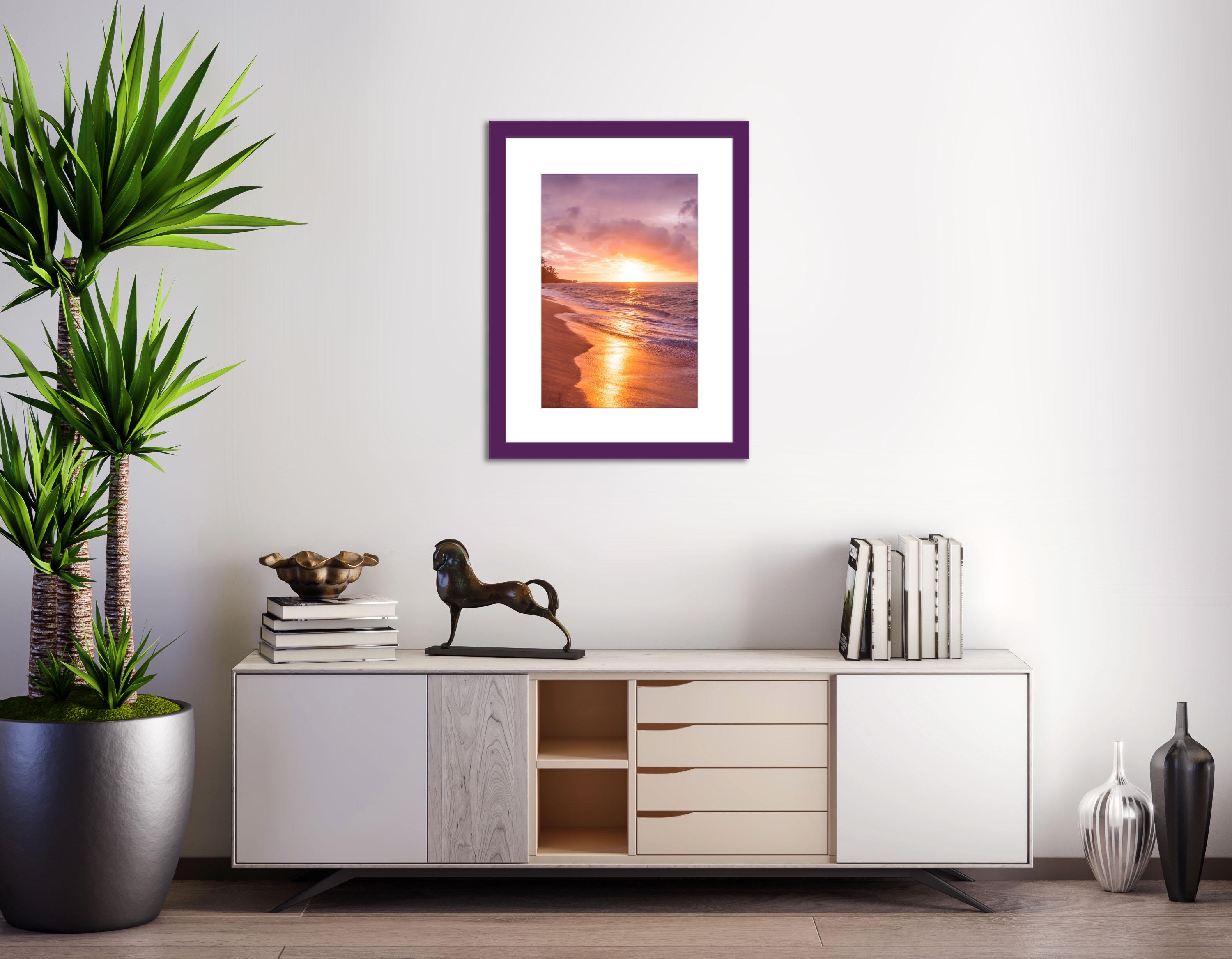 Фоторамка деревянная EmojiFrame 30х40 см под фото 20х30 см AH2220-14 пластиковое стекло 0,8 мм паспарту Фиолетовый - фото 5