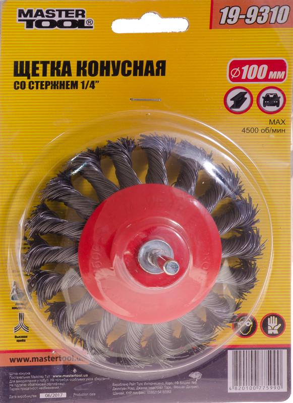 Щетка дисковая Mastertool D100 со стержнем 1/4 (19-9310) - фото 2