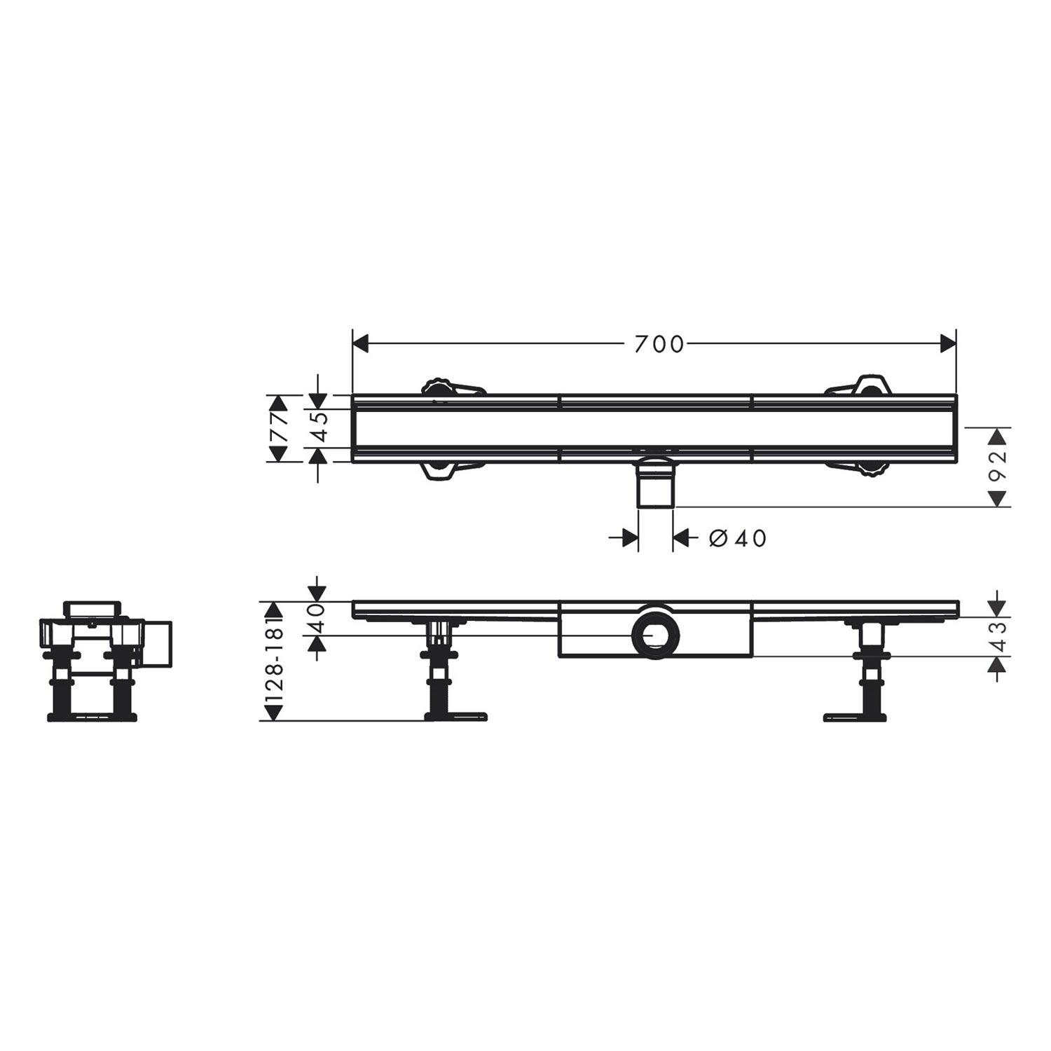 Трап для душа Hansgrohe RainDrain Compact 56164800 700 мм (170615) - фото 2