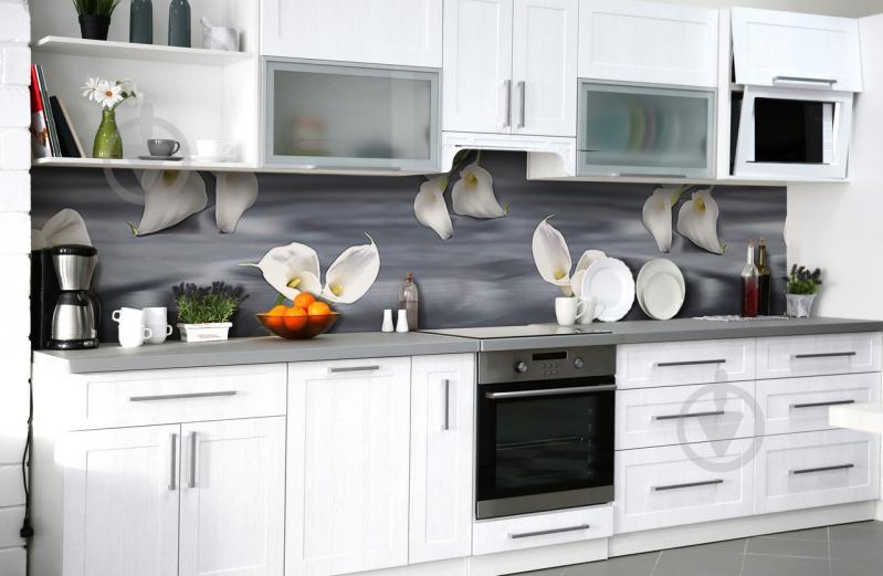 Скинали на кухню Zatarga «Белые сны» 600х2500 мм виниловая 3Д наклейка кухонный фартук самоклеящаяся