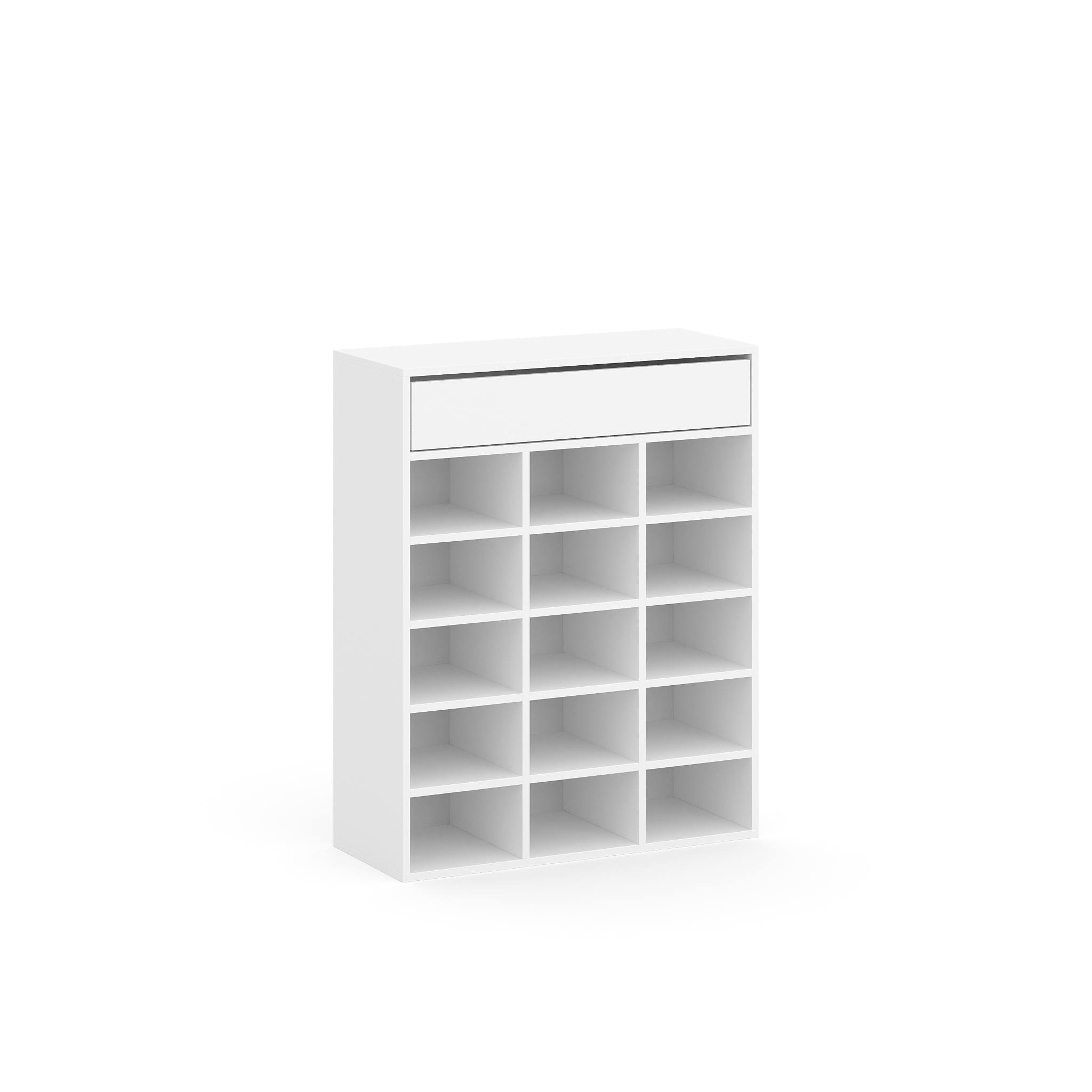 Полиця для взуття 80х33х100 см 15 комірок 1 ящик Белла Білий