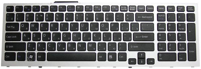 Клавіатура для ноутбука Sony Vaio VPC-F11 Silver Frame Black