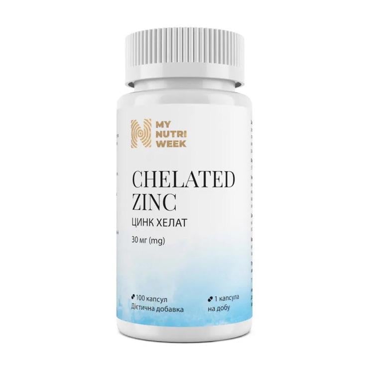 Цинк глицинат My Nutri Week Chelated Zinc 30 mg 100 капс.