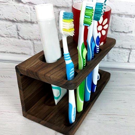 Органайзер для зубных щеток из дерева Тетуан Капучино (ОЗП-001009)