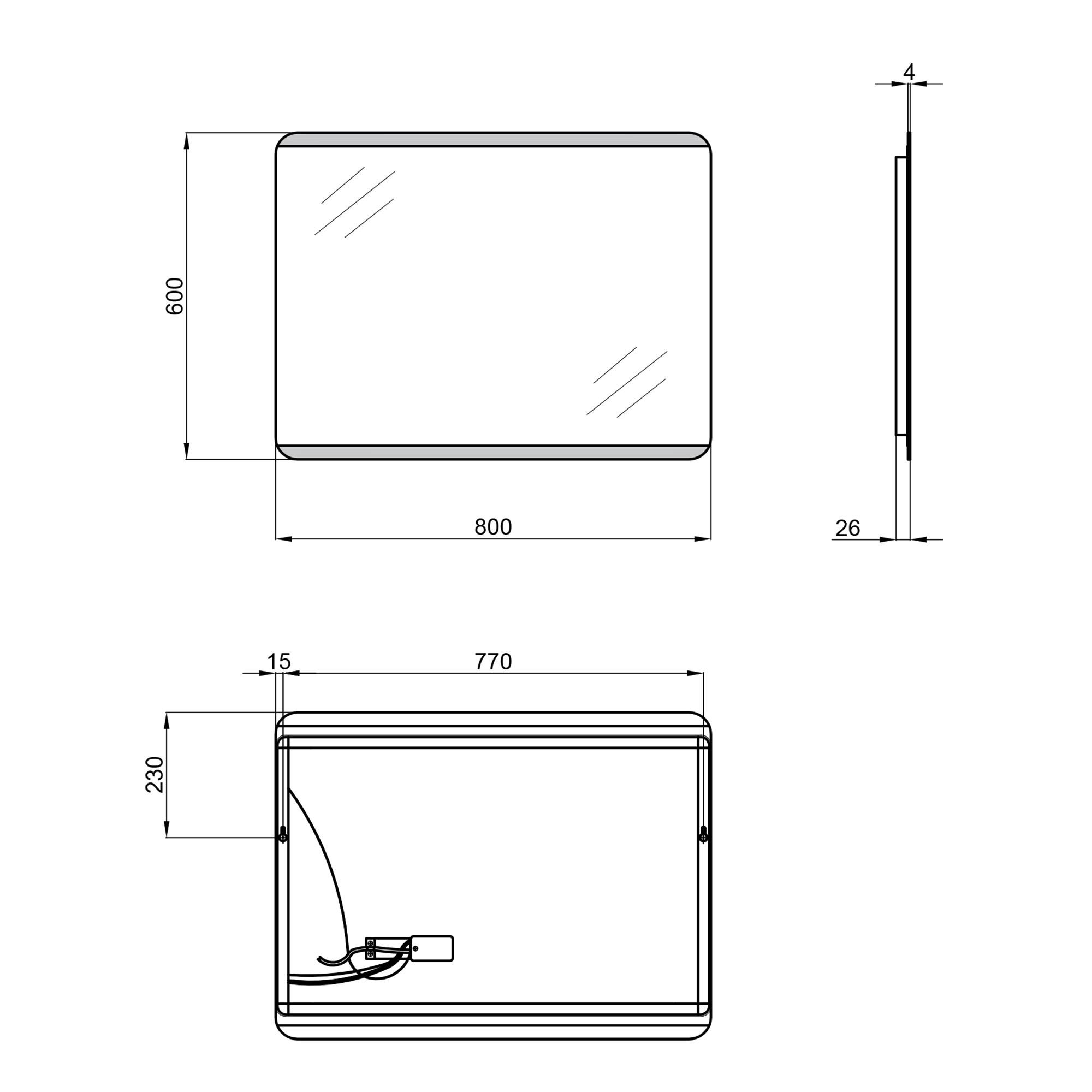 Дзеркало Qtap Tern 600x800 з LED-підсвічуванням (QT177812086080W) - фото 2