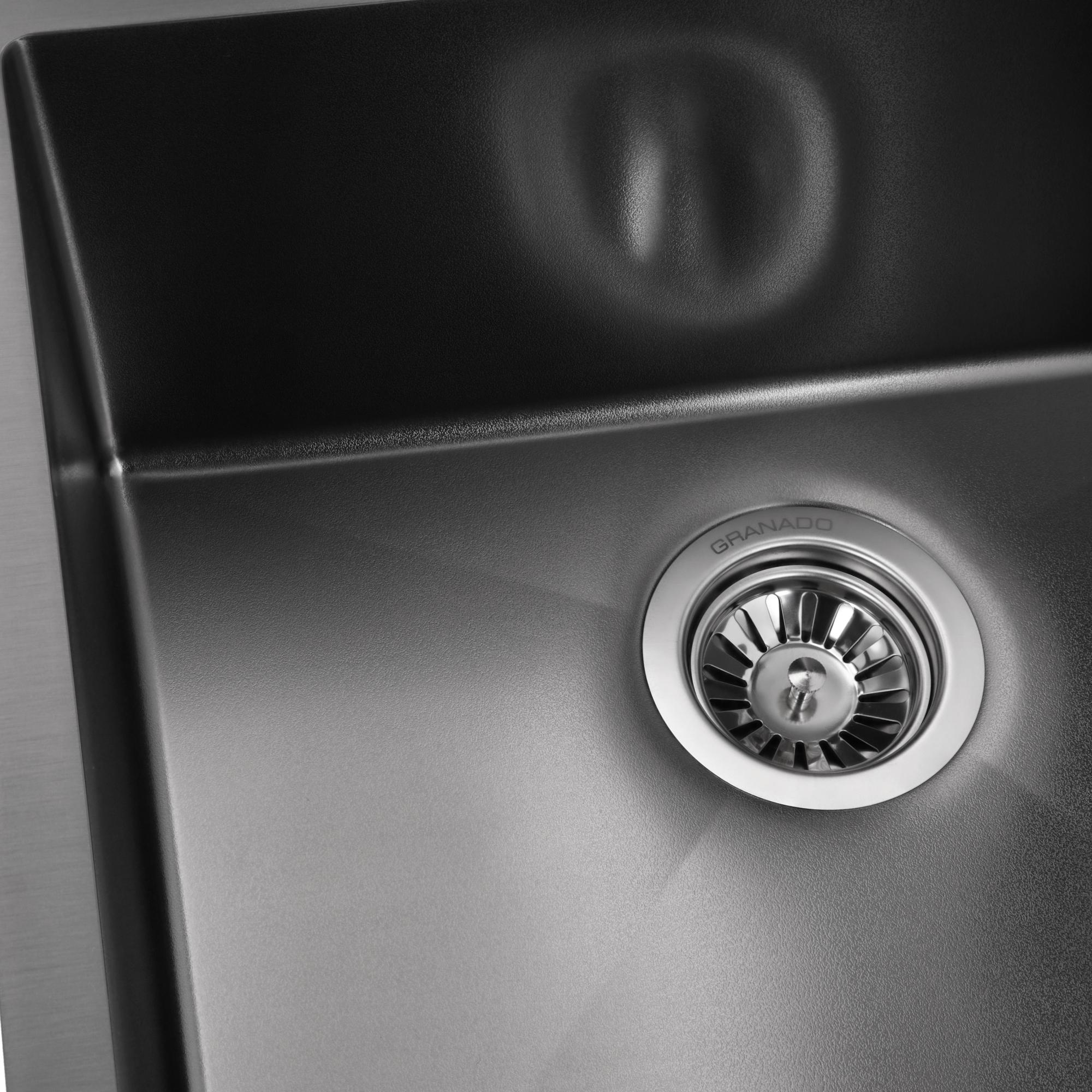 Мийка для кухні Granado Under top Max Steel S201 Textures 53х43х22 см Black - фото 3