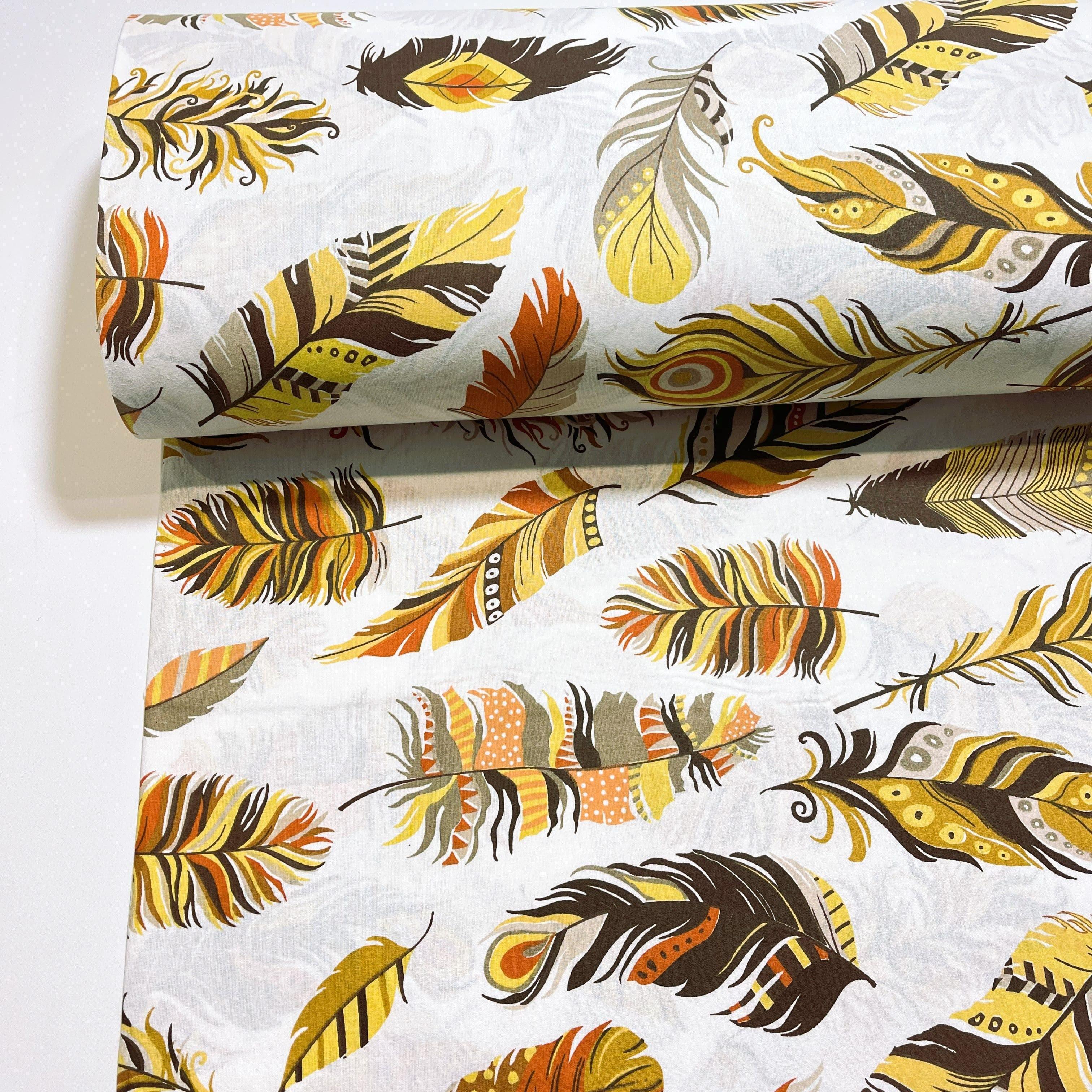 Ткань для постельного белья ранфорс перья 240 см Желтый (М12020/5 00807)