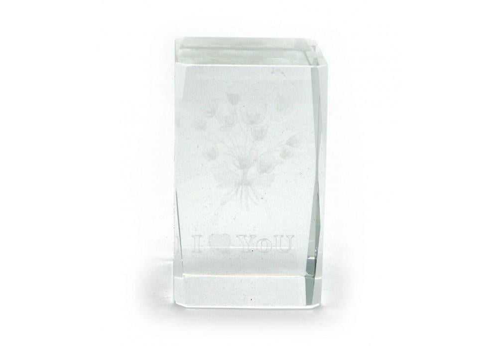 Статуэтка параллелограмм хрустальный с голограммой 5х8 см (20750)