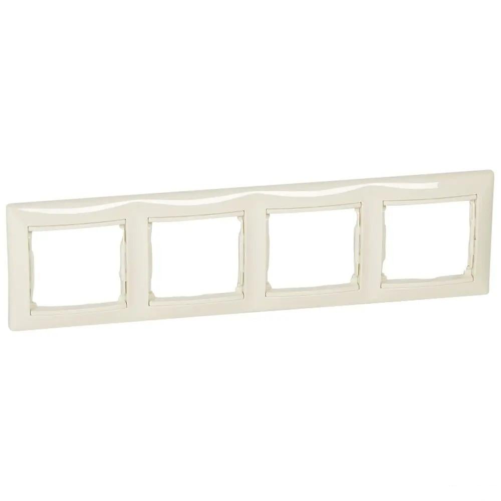 Рамка Legrand Valena Classic пластик 4 пости 8,7х30 см Слонова кістка (774354)