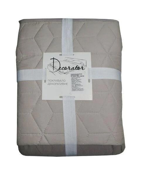 Покрывало двухстороннее DECORATOR Куб 140x215 см Серый/Коричнево-бежевый (22505)