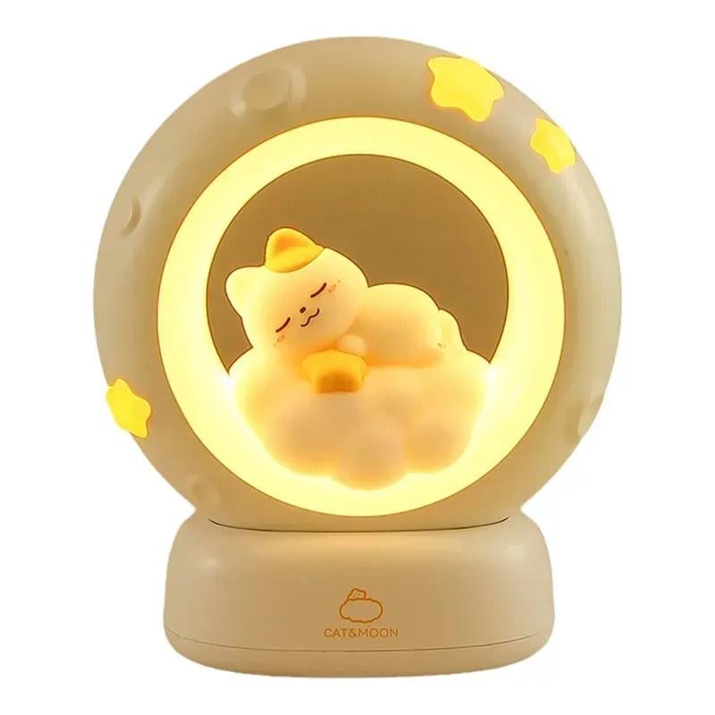 Ночник котик с луной настольный (3116)