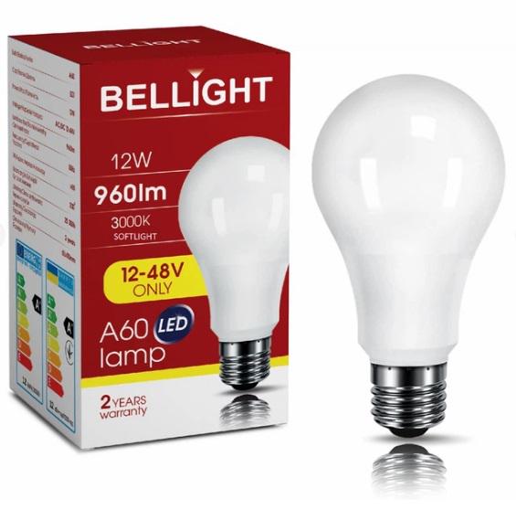 Лампа світлодіодна низьковольтна LED A60 12/48V 12W E27 3000K