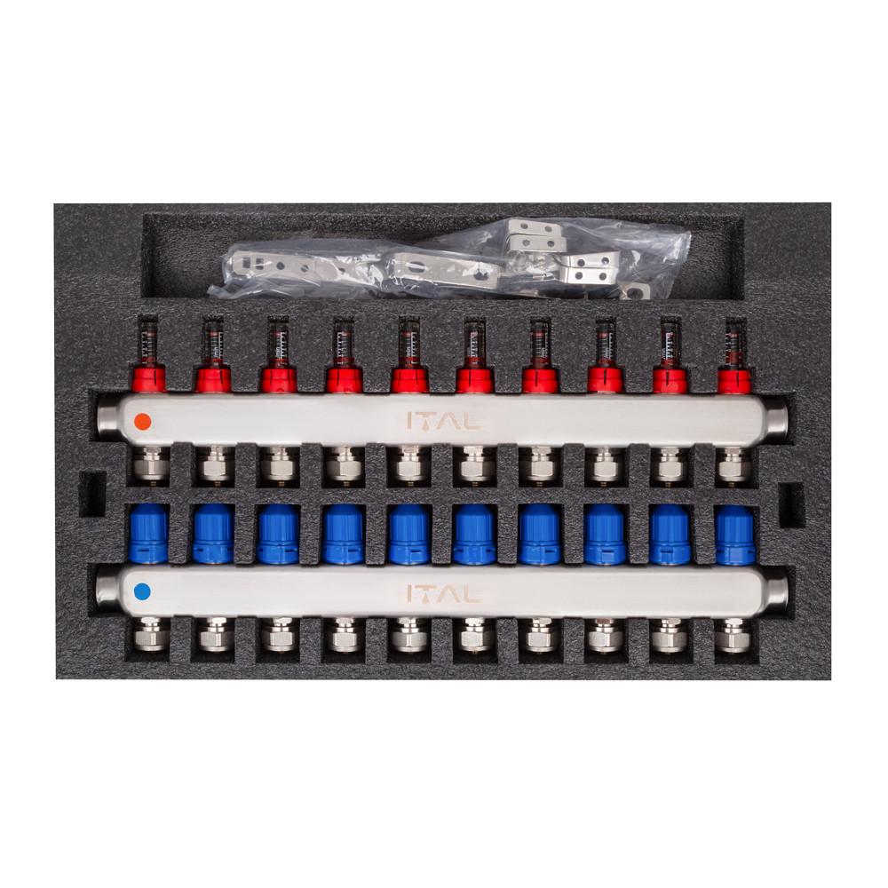 Коллекторный блок с расходомерами Ital HC1-10 x 3/4"Ek нержавеющая сталь - фото 3 Коллекторный блок с расходомерами Ital HC1-10 x 3/4"Ek нержавеющая сталь - фото 3