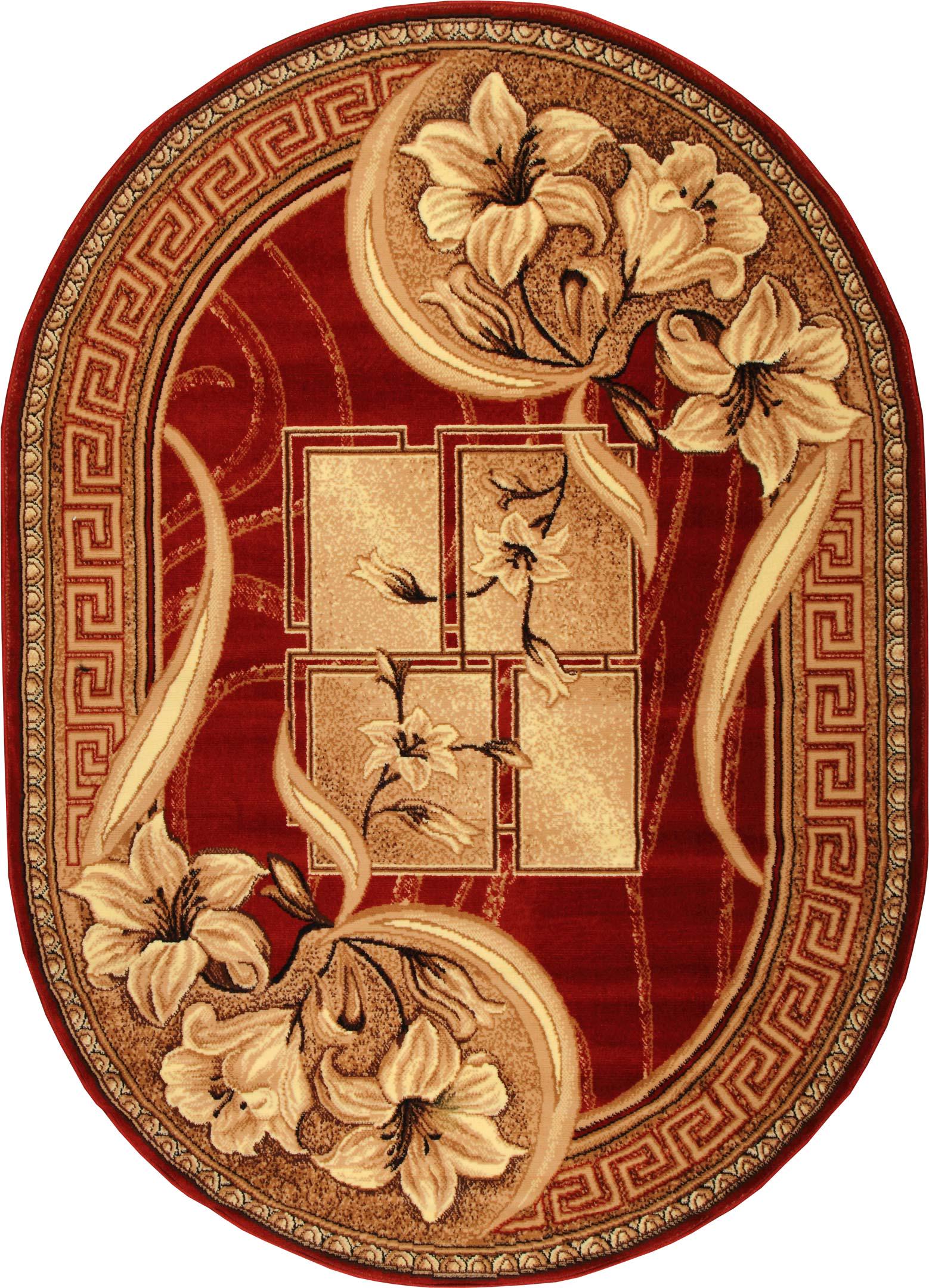 Ковер Karat Gold 365/22 1,8x2,5 м Красный овальный Бежевый (00-00005992)