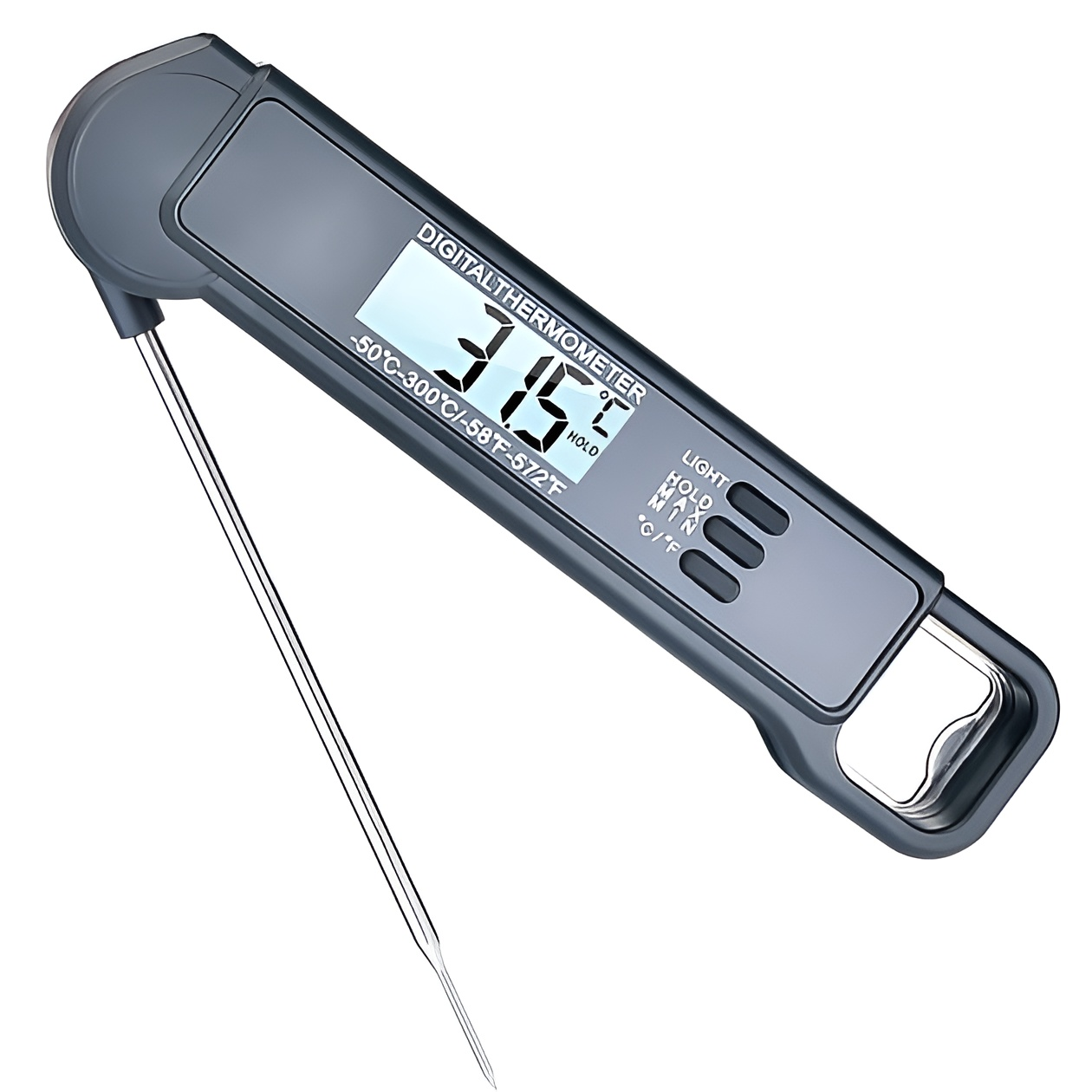 Термометр кухонный цифровой с щупом Andowl TP-660 3в1 открывалкой для бутылок и магнитом Черный (71523b42)