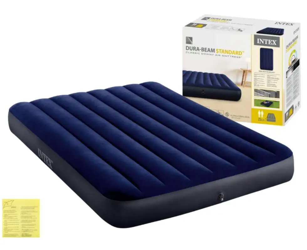 Надувний матрац Intex 64758 Classic Downy полуторний 137х191х25 см (36291636)