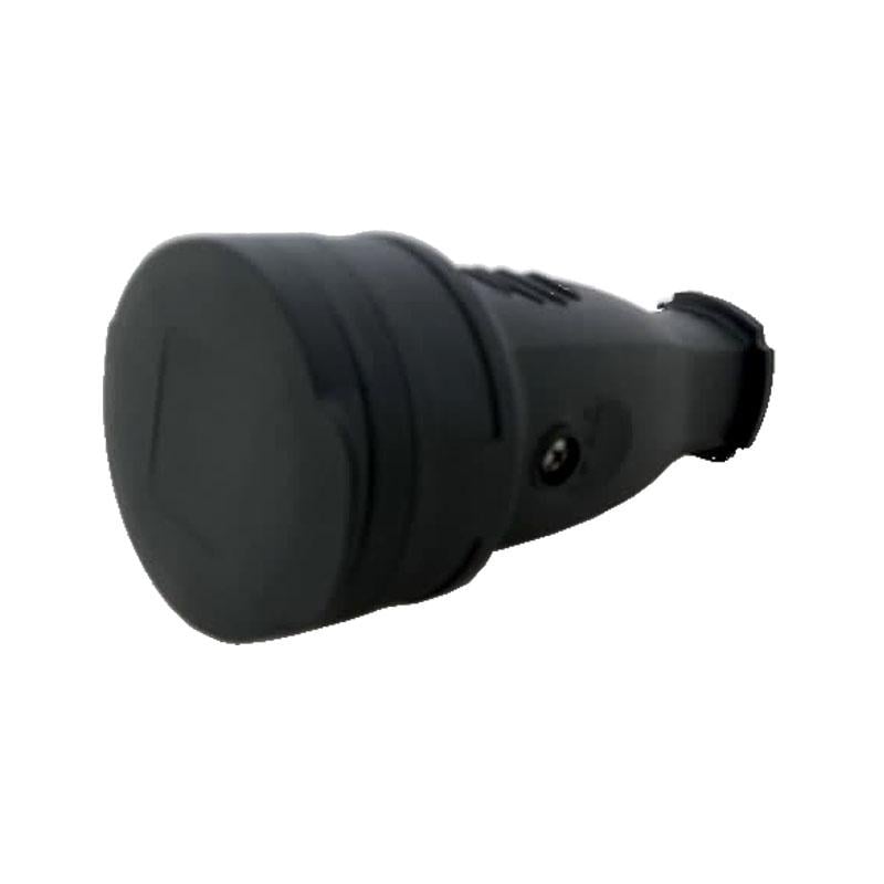 Гніздо із заземленням з кришкою каучук Чорний (EH-RB-NC) - фото 3