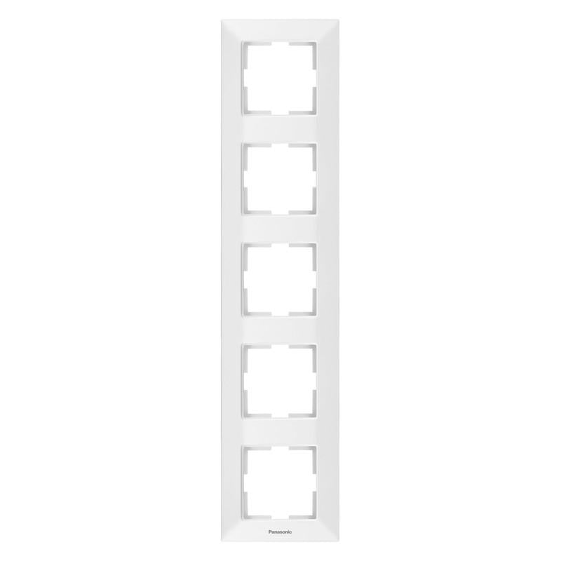 Рамка для розеток пятиместная Panasonic Arkedia Slim ABS вертикальная Белый (WNTF08152WH-UA1)