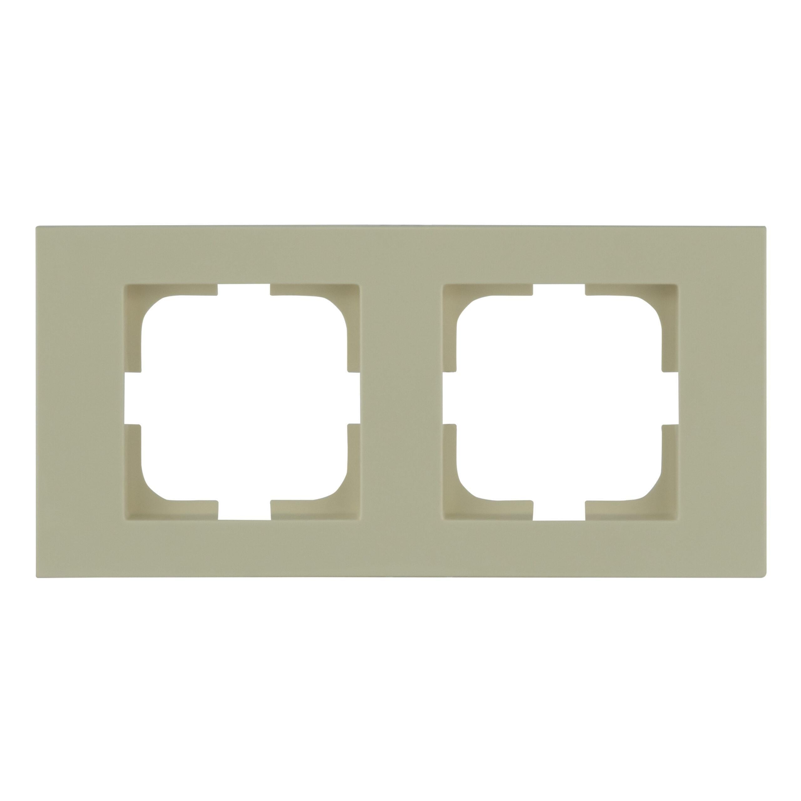 Рамка двухместная горизонтальная Ovivo Grano Кремовый (00000018795)