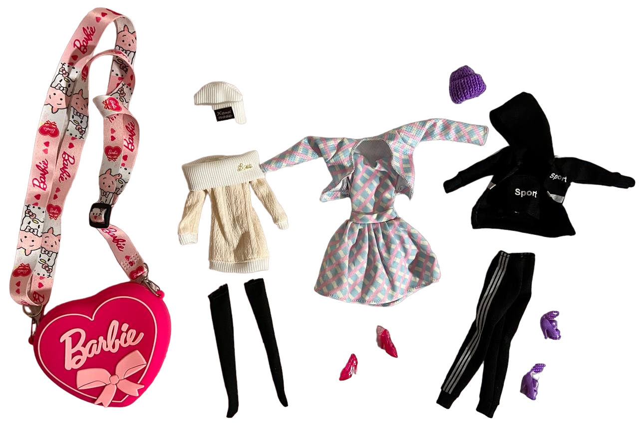 Набор одежды с обувью для кукол Barbie в сумочке сумочке (55520)