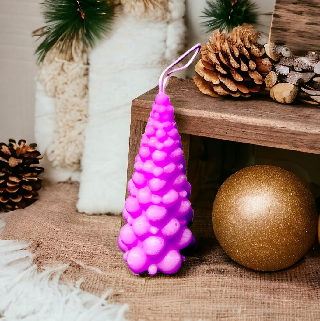 Аромасвічка Ялинка з парафіну 14х7 см Рожевий (13779357)