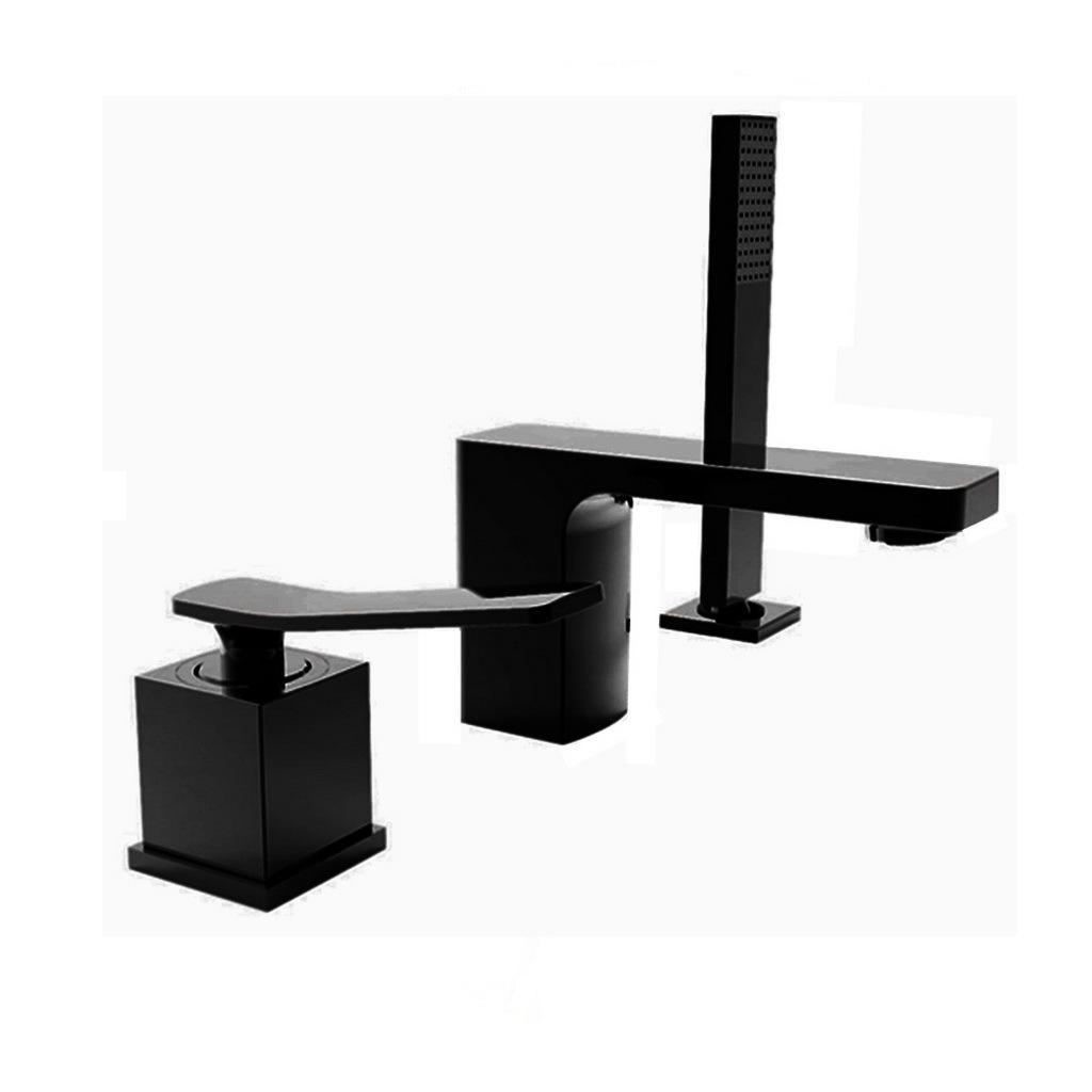 Смеситель на борт ванны CUBO REA SONIC REA-B0185 на три отверстия Черный (133357)